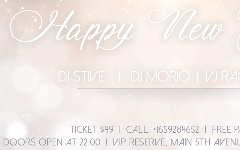 Modèle de conception de flyer de réveillon invitation élégante bonne année - Caractéristiques de l’image 3