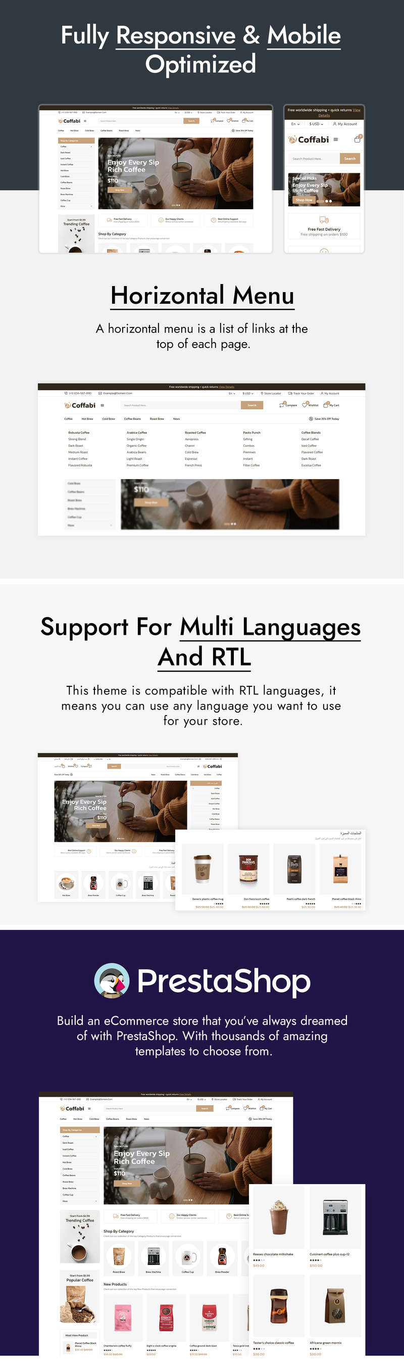 Coffabi - Kávézó és Éttermi Bolt PrestaShop Sablon - Features Image 2
