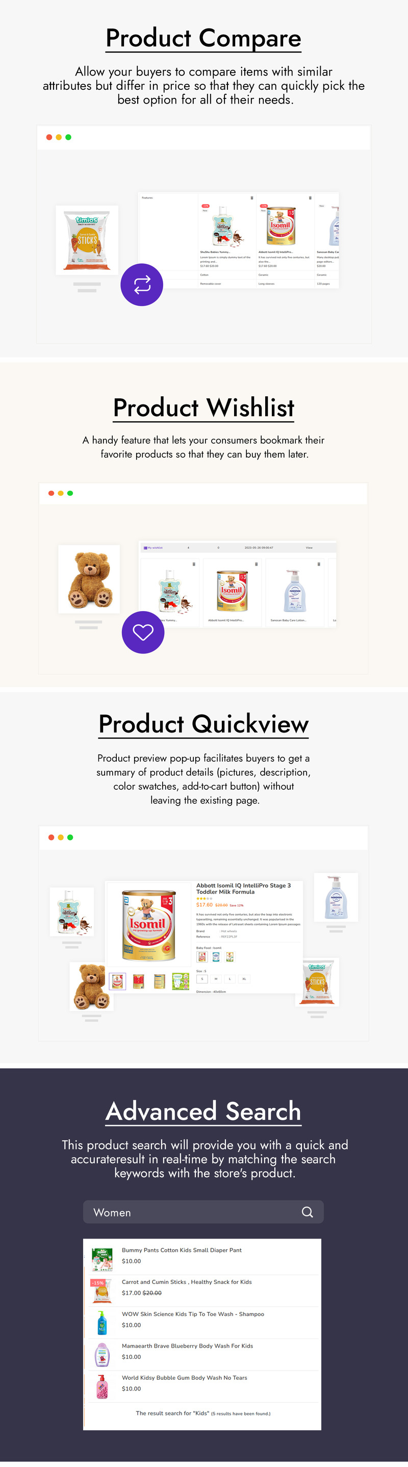 Jority Kids, Mama ve Oyuncaklar PrestaShop Teması - Features Image 3