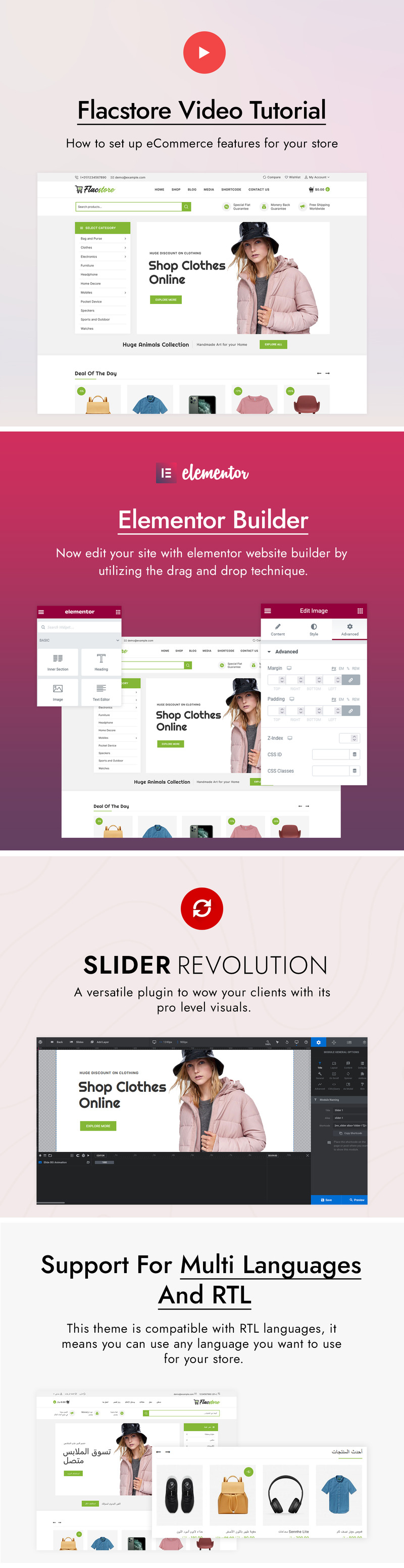 Flac Store - Тема WooCommerce для модной одежды и аксессуаров - Features Image 1