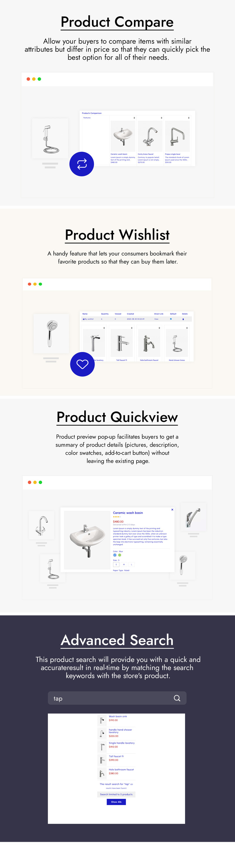 Tapbess Vízvezeték-szerelés, Fürdőszoba és Szaniter Prestashop Témá - Features Image 3