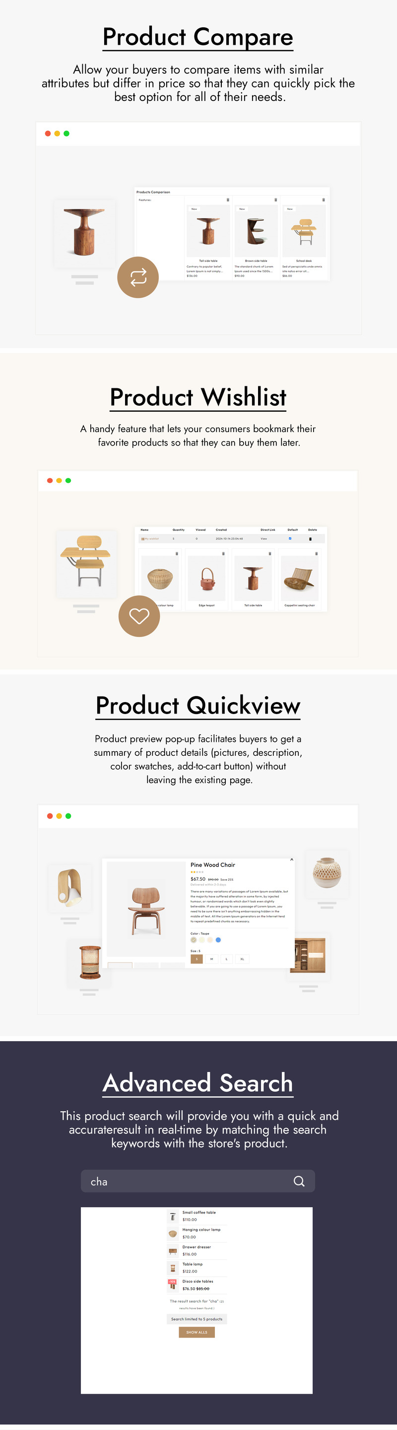 InHight - Mobilya ve Ev Dekorasyonu PrestaShop Teması - Features Image 3