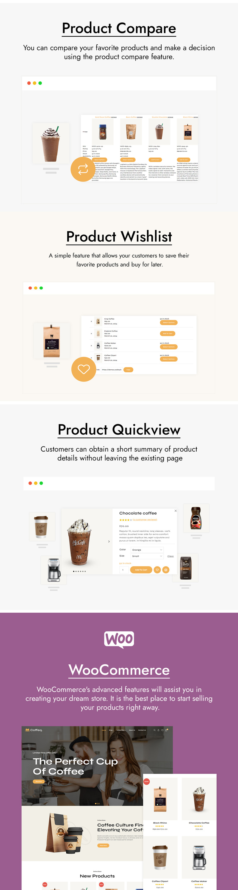 Coffeq – Thème WooCommerce pour cafés et cafés - Caractéristiques de l’image 4