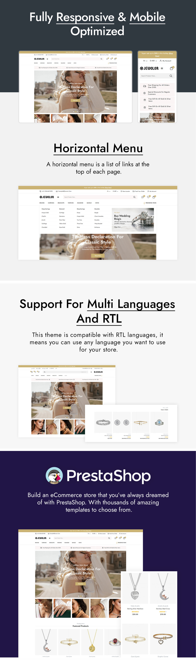 Jewolor - Tema Prestashop per negozio di gioielli artigianali - Caratteristiche Immagine 2