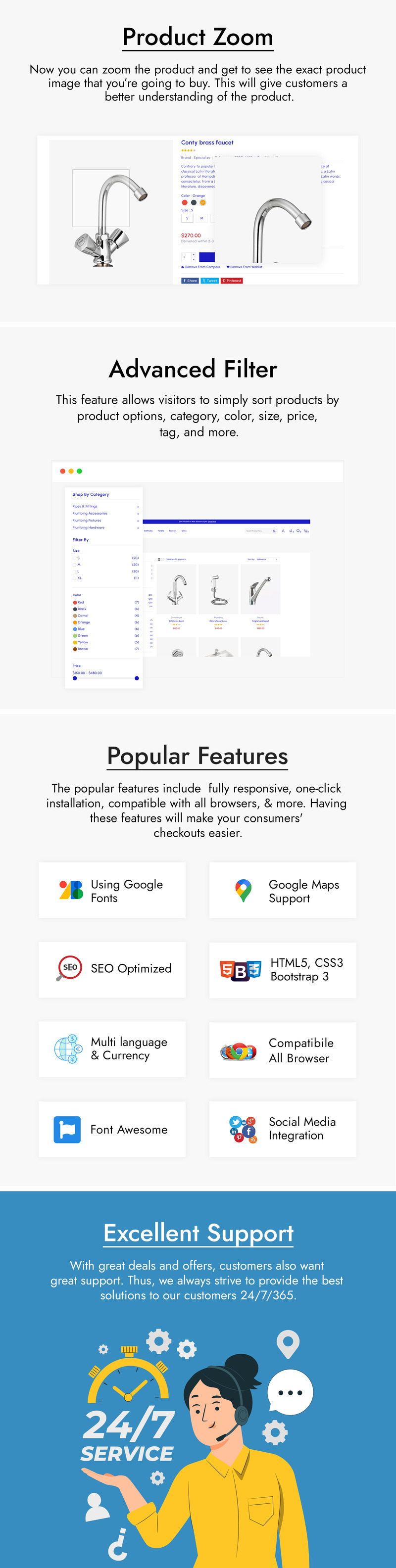 Tapbess Vízvezeték-szerelés, Fürdőszoba és Szaniter Prestashop Témá - Features Image 4