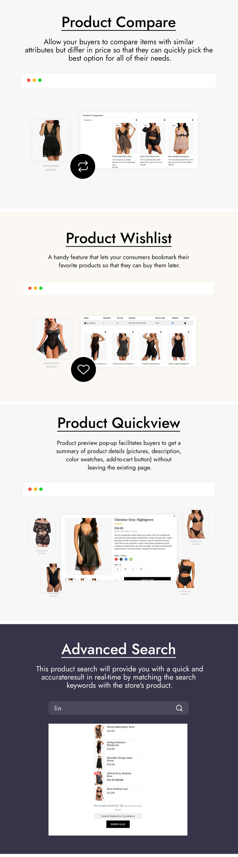 Lingerie & Mode PrestaShop Responsief Thema - Features Image 3