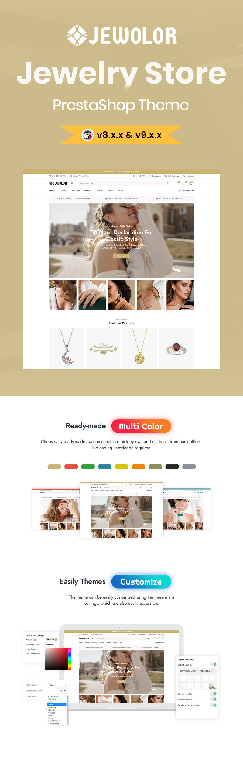 Jewolor - Tema Prestashop per negozio di gioielli artigianali - Caratteristiche Immagine 1