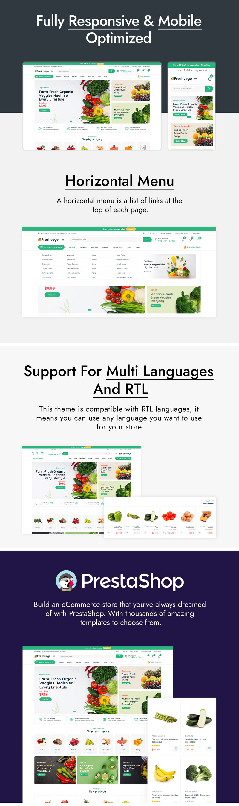Freshvege - Thème PrestaShop pour épicerie et magasin d'alimentation bio - Caractéristiques de l’image 2