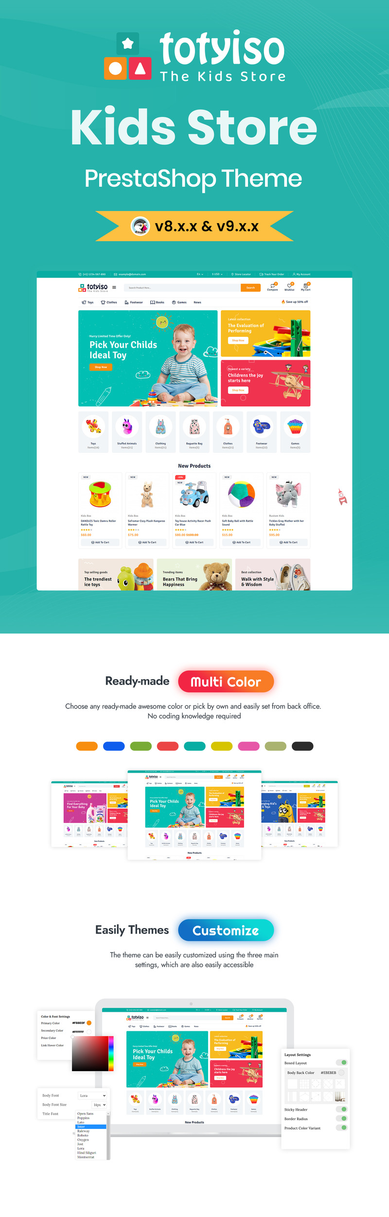 Totyiso - 儿童玩具和服装商店 Prestashop 主题 - Features Image 1