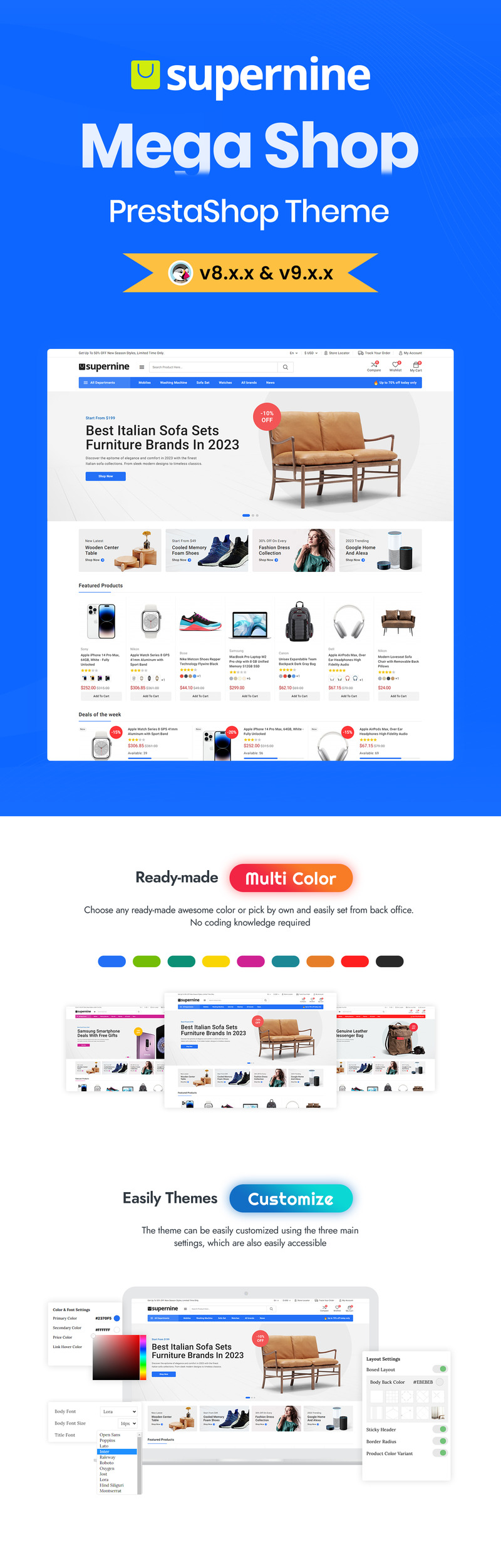 Supernine - Víceúčelový Mega Shop Téma Prestashop - Features Image 1