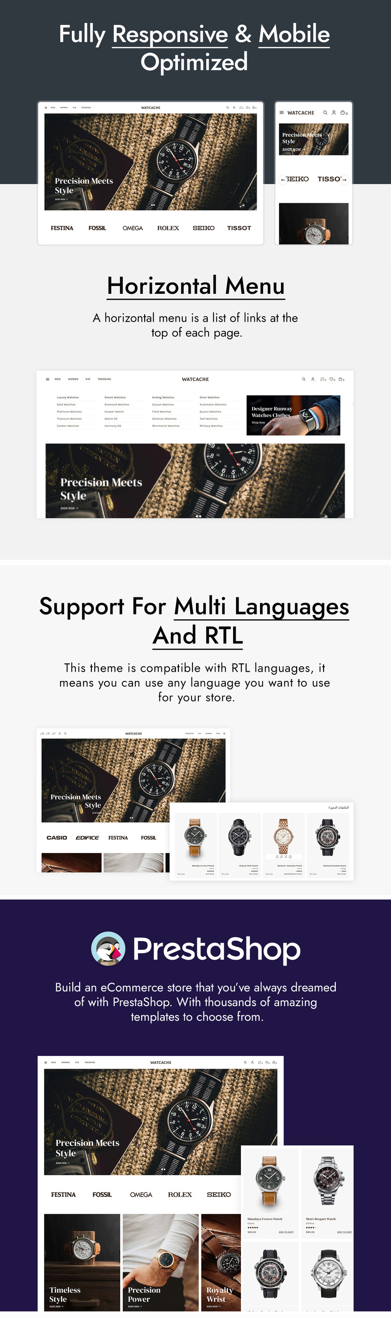 Watcache - 珠宝和手表商店 Prestashop 主题 - Features Image 2