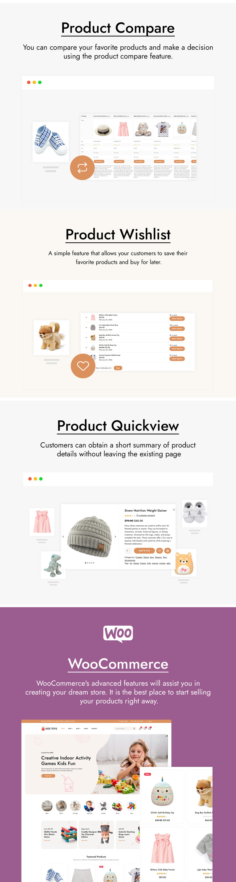 Kide Toys - Kids Toys and Baby Store WooCommerce WordPress Theme - Features Image 4
