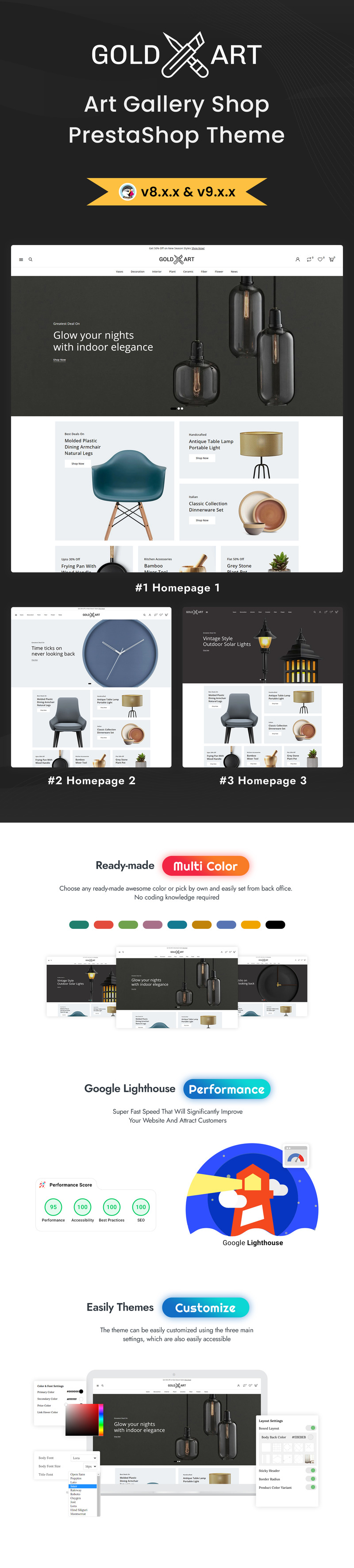 The Gold Art - Галерея искусства, ремесел и выставок Prestashop Theme - Features Image 1