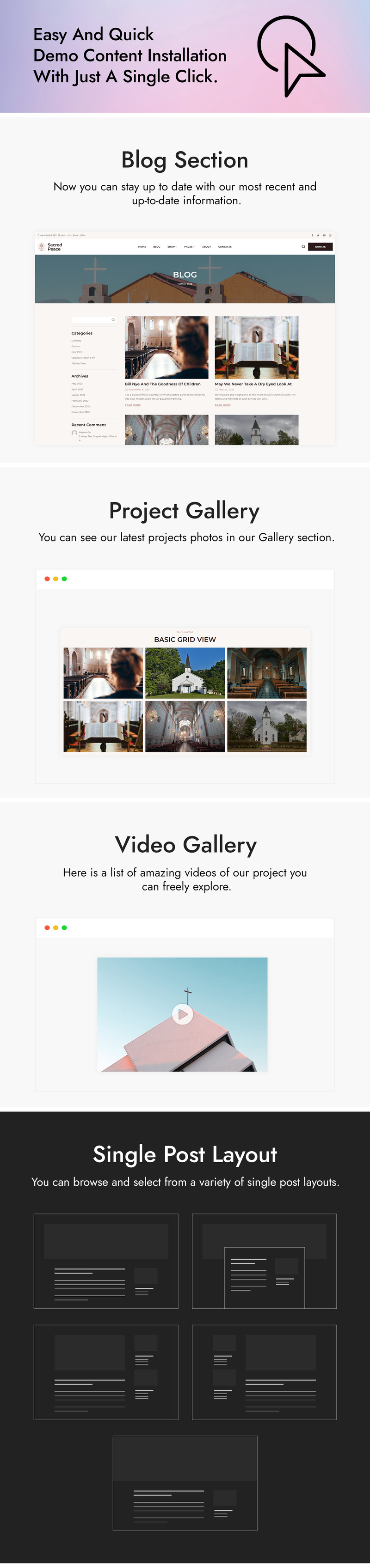 Posvátný mír - náboženství a církev téma WordPress - Features Image 4