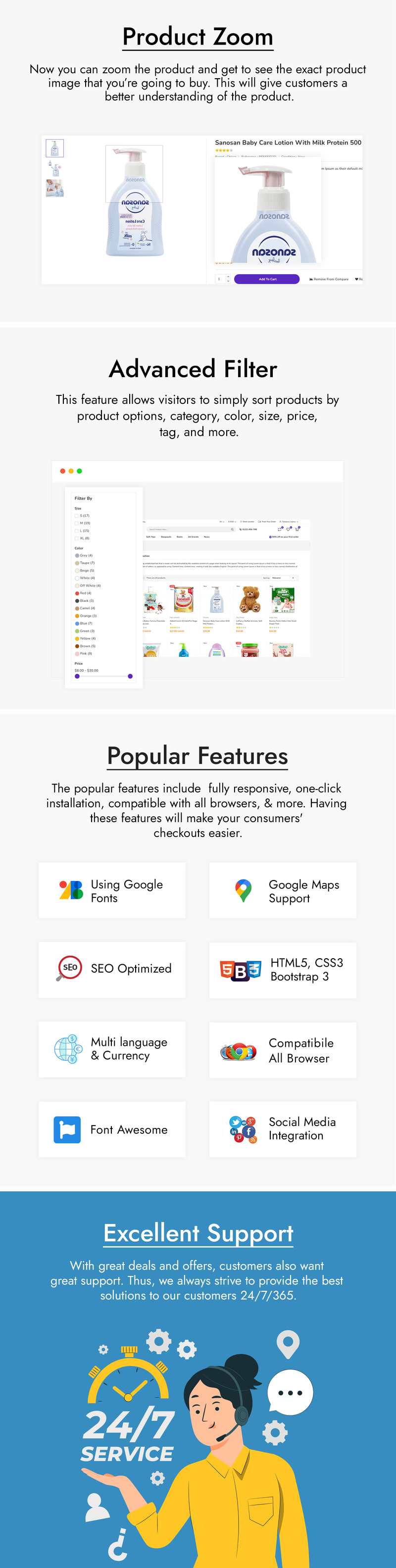 Jority Kids, Mama ve Oyuncaklar PrestaShop Teması - Features Image 4