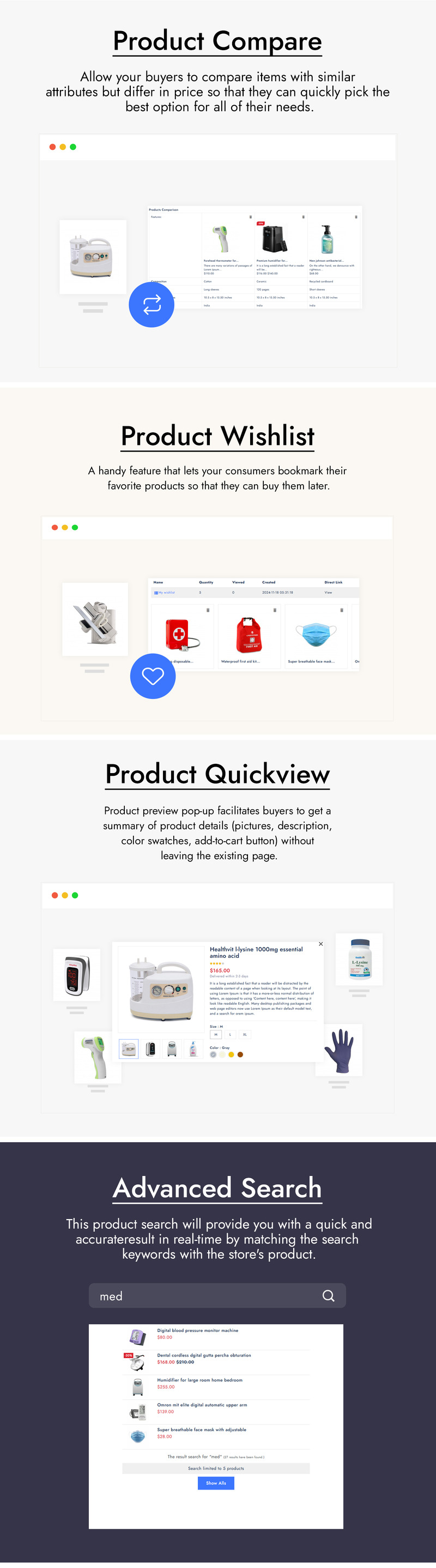 Meduick – Адаптивна тема для фармації та медицини Prestashop - Features Image 3
