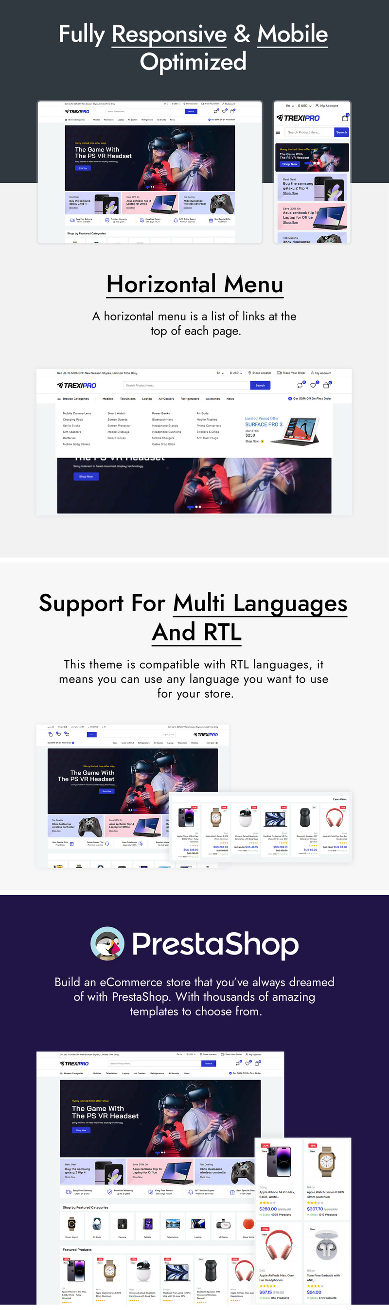 Trexipro - Electronics and Mega Store PrestaShop theme - Features Image 2