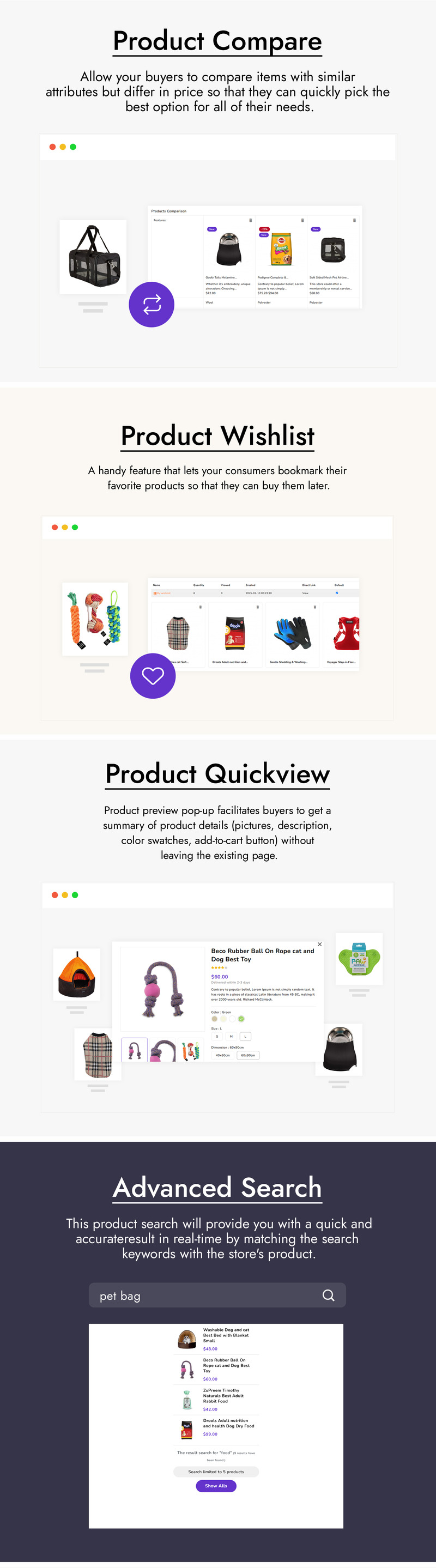 Syndipet - Tema PrestaShop per negozio di cura degli animali domestici e alimenti per animali domestici - Caratteristiche Immagine 3
