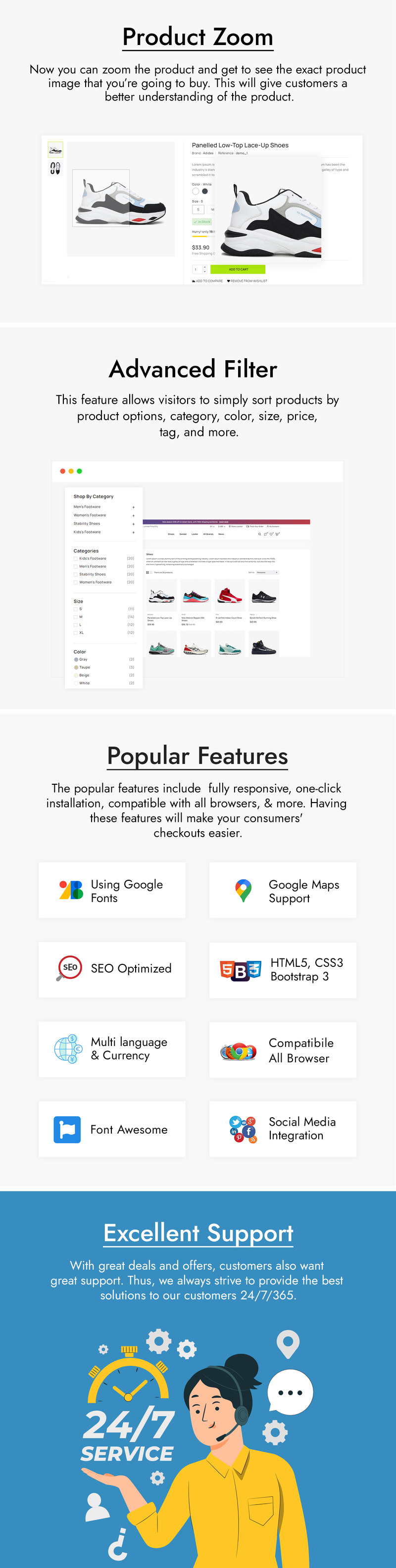 Shoedel - Negozio di scarpe e accessori Tema PrestaShop - Caratteristiche Immagine 4