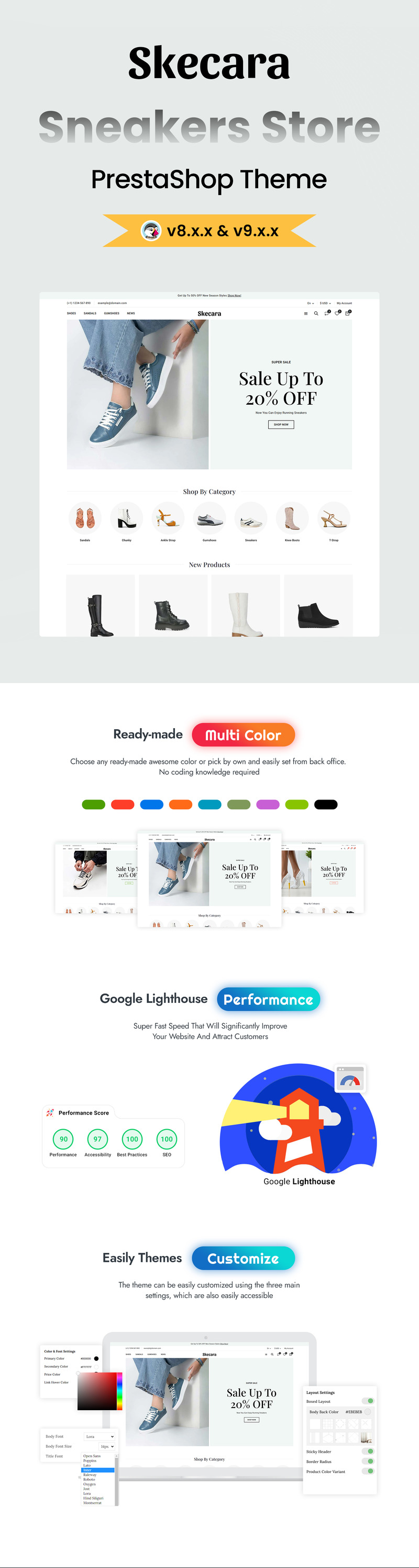 Skecara - Fashion & Sports Footwear Shoes PrestaShop Theme - Features Image 1