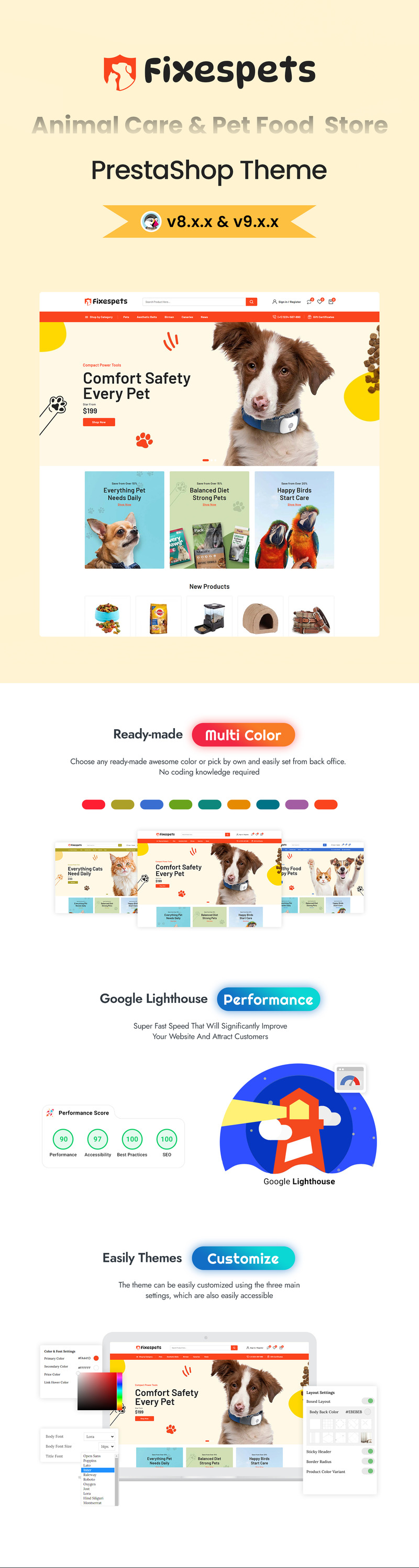Fixespets - Тема оформления PrestaShop для товаров по уходу за животными и зоомагазинов - Features Image 1