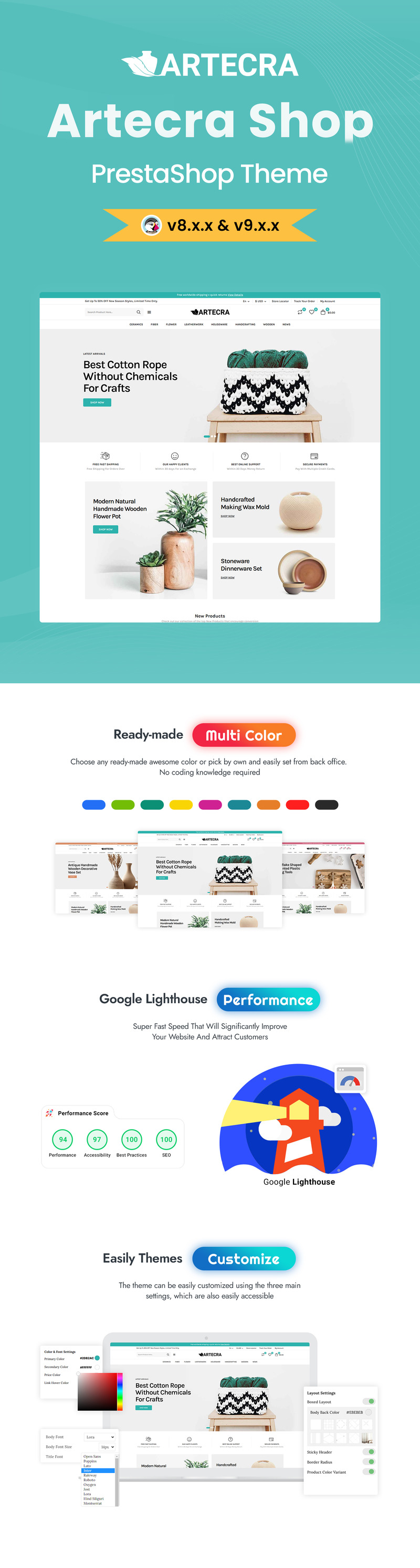 Artecra - Tema Prestashop per arte, cultura, arredamento e artigianato - Caratteristiche Immagine 1