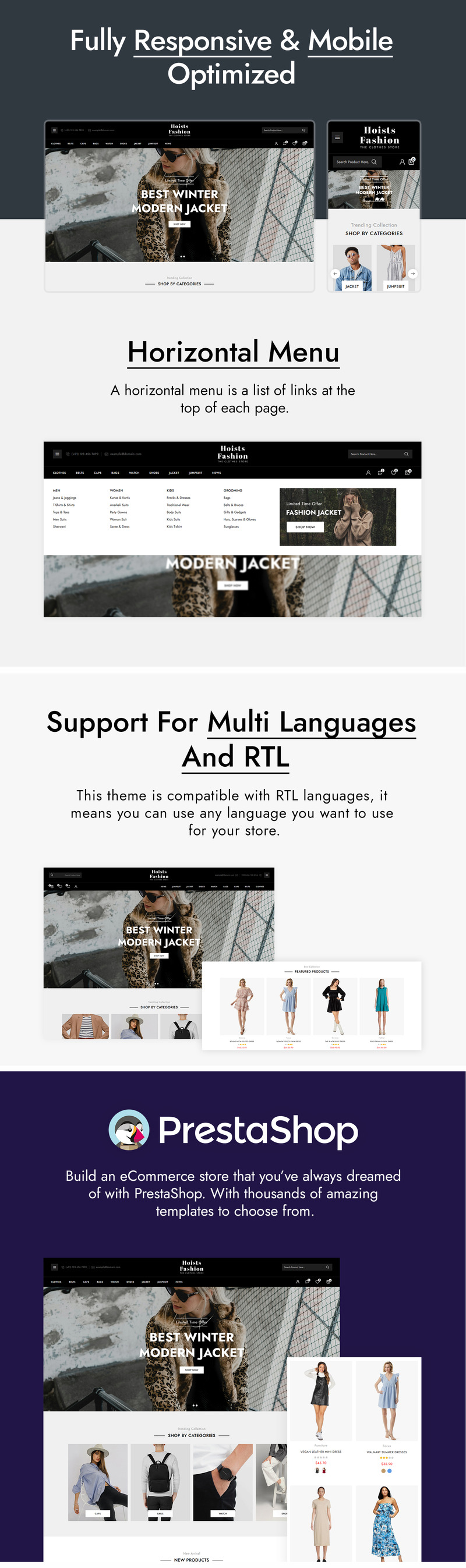 Hissar - Mode & klädaffär Prestashop Tema - Features Image 2