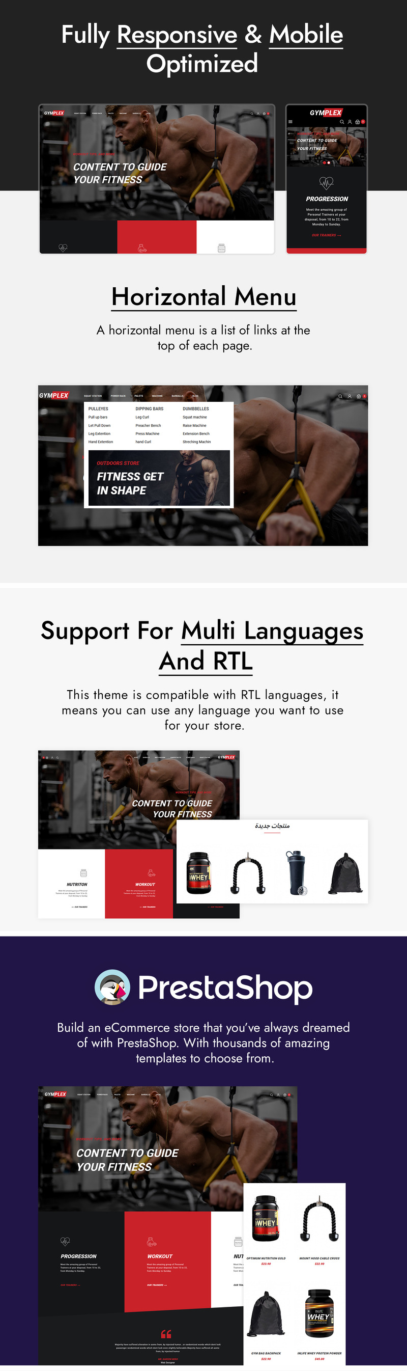 Gymplex - Gym, Fitness and Sports PrestaShop Theme - Features Image 1