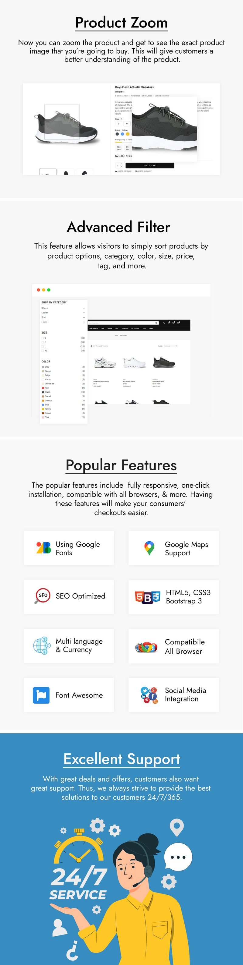 Sadalo - Ayakkabı Moda Mağazası Prestashop Teması - Features Image 4
