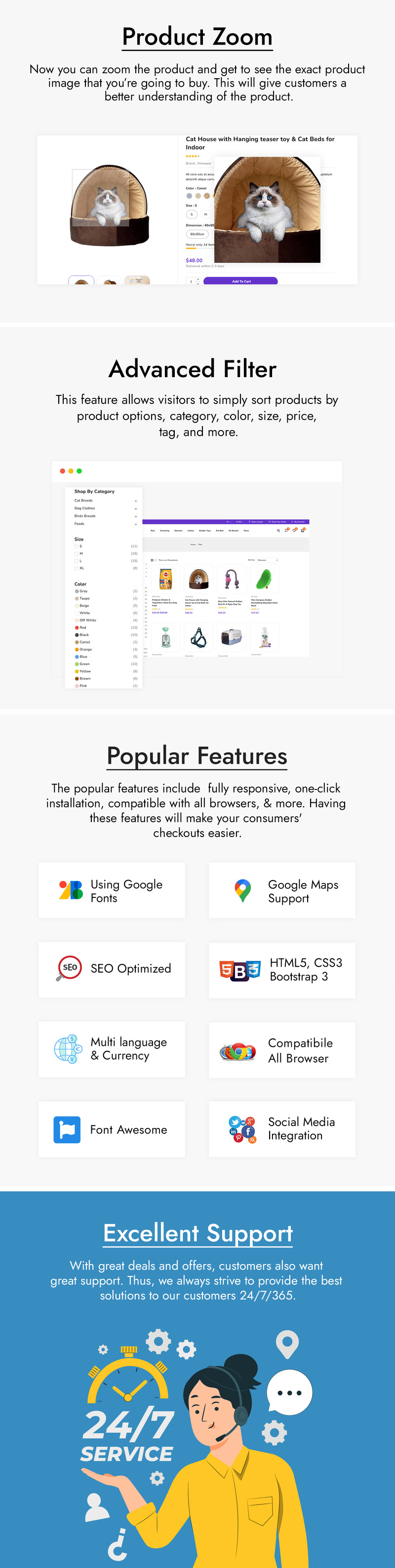 Syndipet - тема PrestaShop для магазина товаров для животных и товаров для домашних животных - Features Image 4