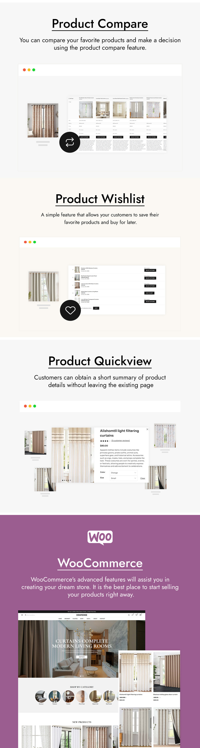 Draperee - Tema WooCommerce para Móveis, Cortinas, Persianas e Persianas - Features Image 4