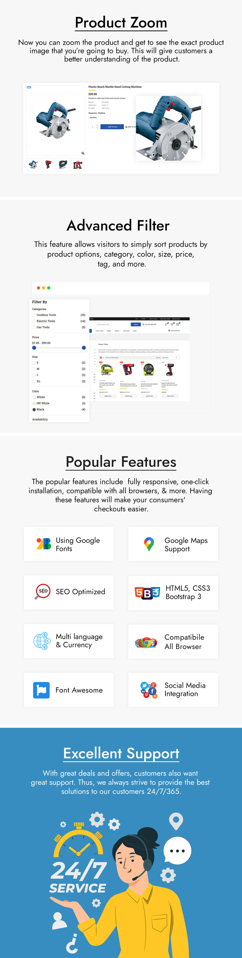 Matrics - Thème PrestaShop pour outils et équipements électriques - Caractéristiques de l’image 4