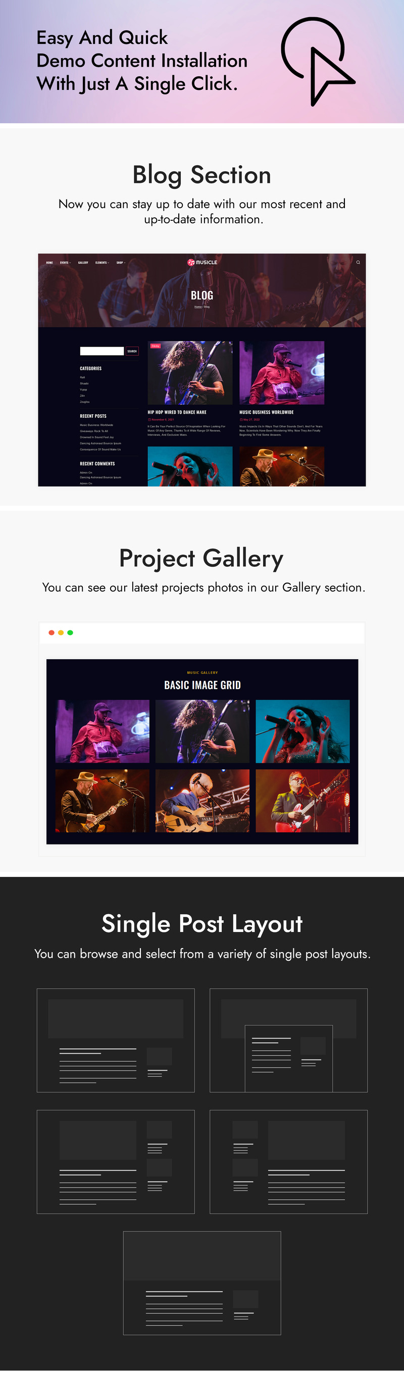 Tema WordPress Musicle Music - Features Image 4
