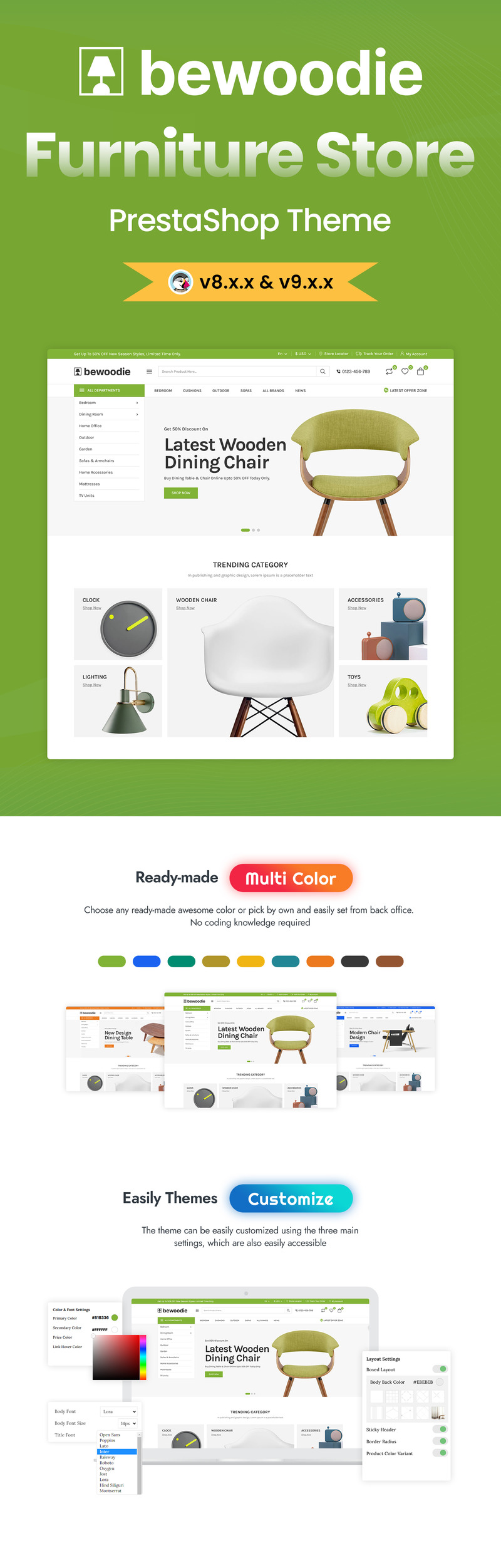 Bewoodie - Mobilya, Dekor ve El Sanatları PrestaShop Teması - Features Image 1