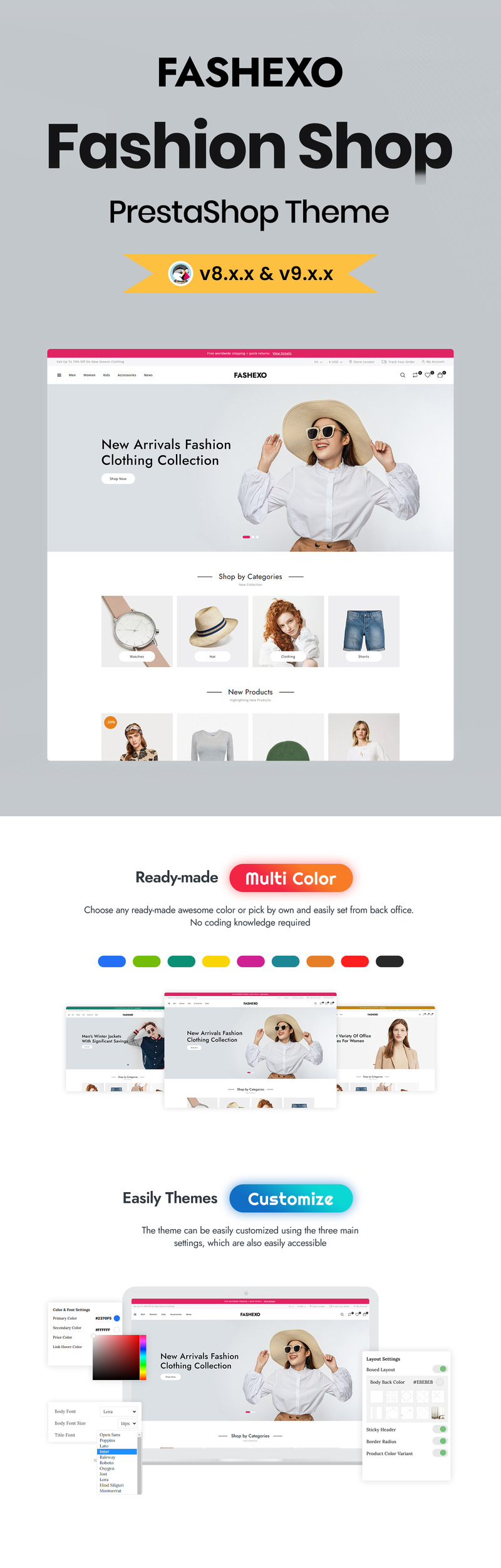 Fashexo - Divat- és ruhaüzlet PrestaShop téma - Features Image 1