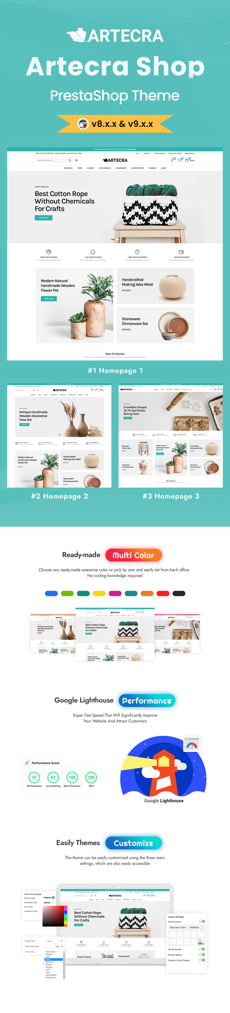 Artecra - Thème Prestashop Art, Culture, Décoration et Artisanat - Caractéristiques de l’image 1