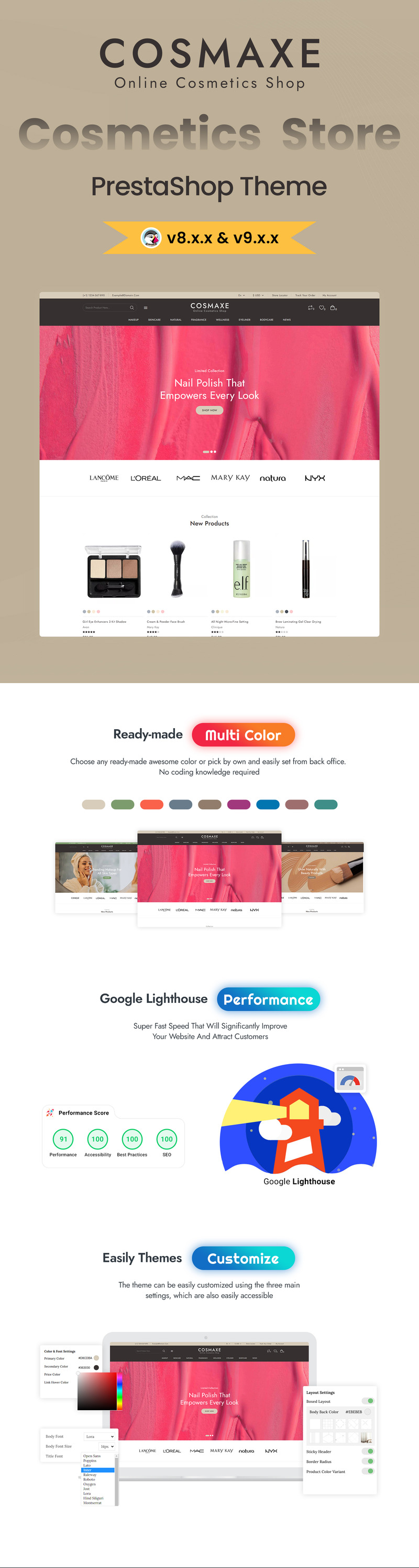 PrestaShop тема для магазину краси та косметики Cosmaxe - Features Image 1