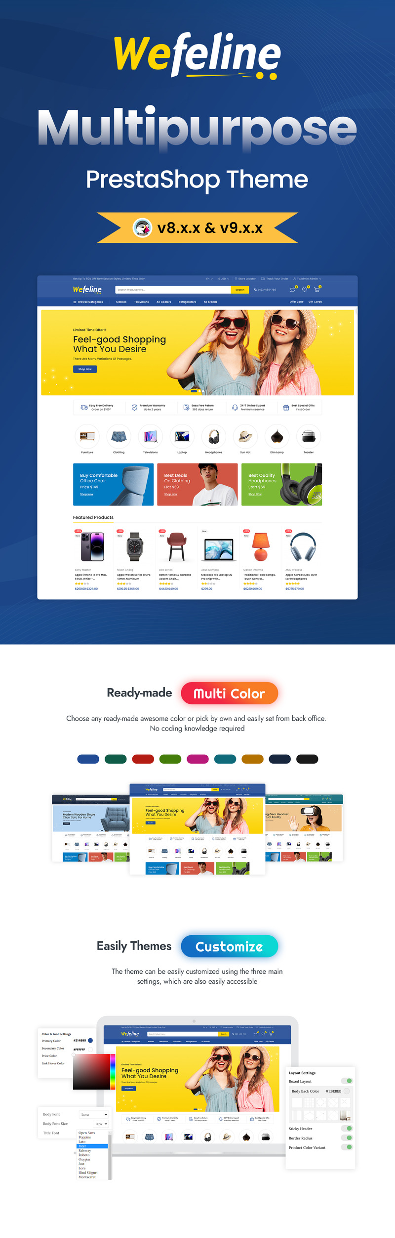 Wefeline – elektronika a víceúčelové téma PrestaShop - Features Image 1