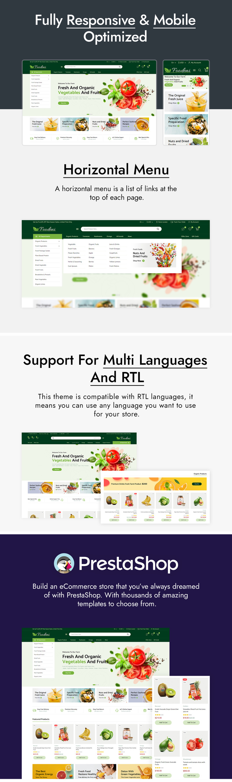 Foodeni - Tema PrestaShop de legumes, frutas e mercearia - Features Image 2
