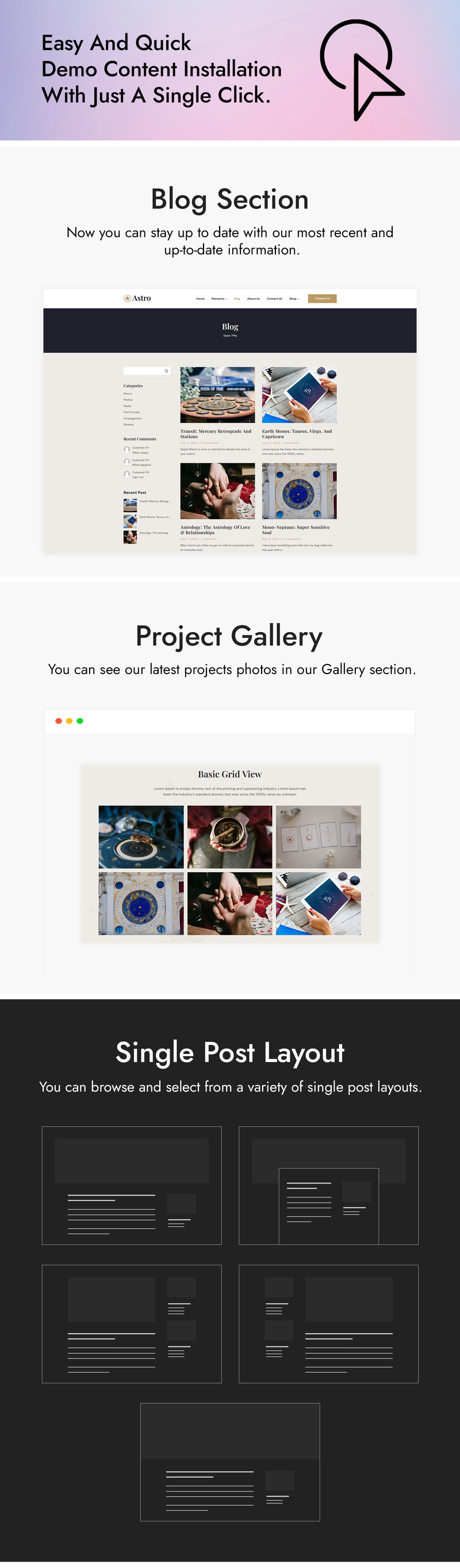 Astro - Тема WordPress для гороскопу та астрології - Features Image 4