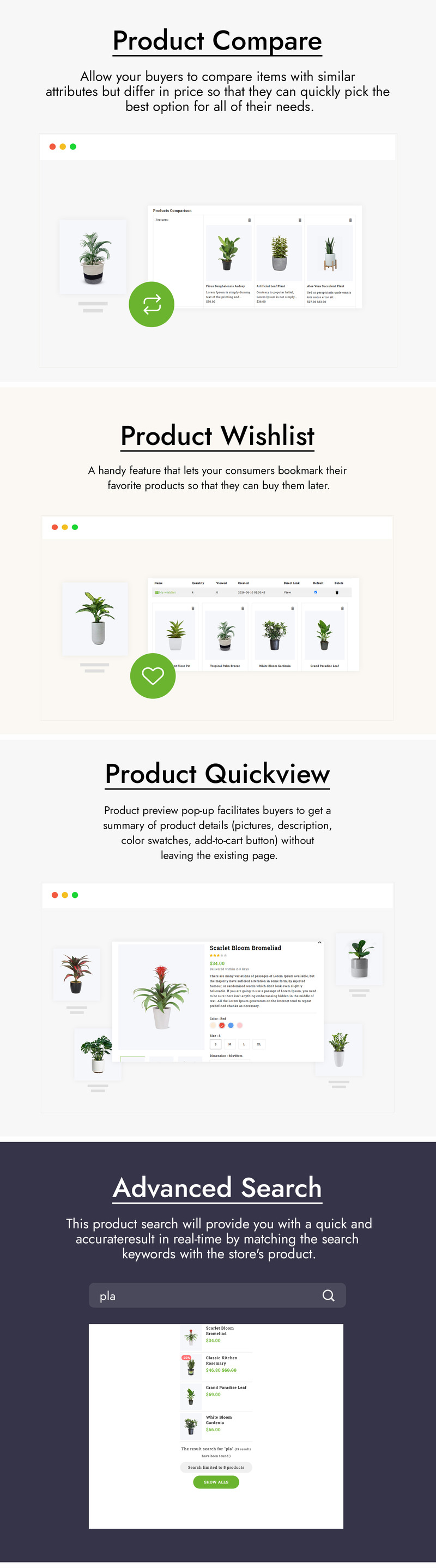 Planati — Тема оформления PrestaShop для питомника цветов, растений и садоводства. - Features Image 3