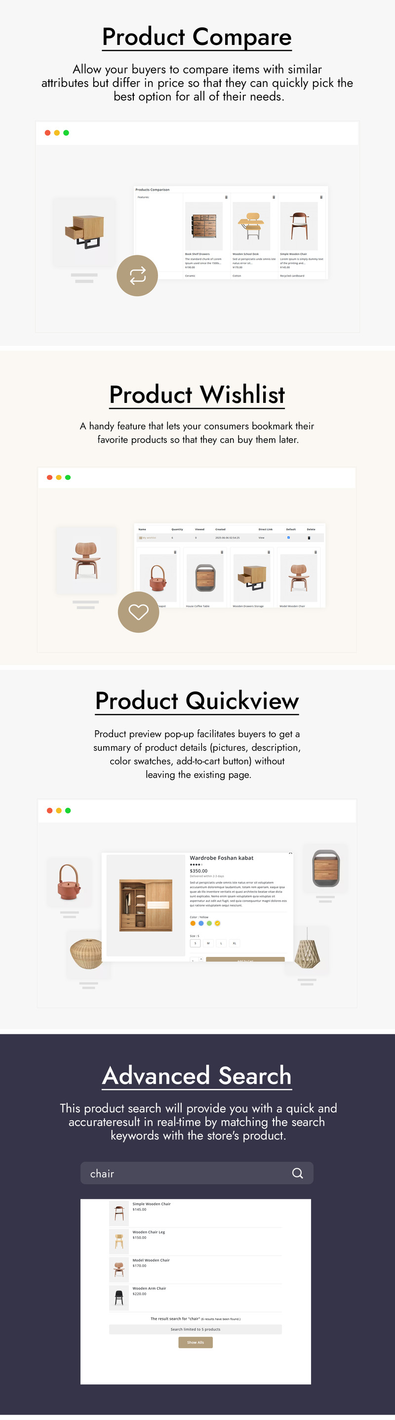 Frunicha – Prestashop-Theme für Möbel- und Inneneinrichtungsgeschäfte - Eigenschaften Bild 3