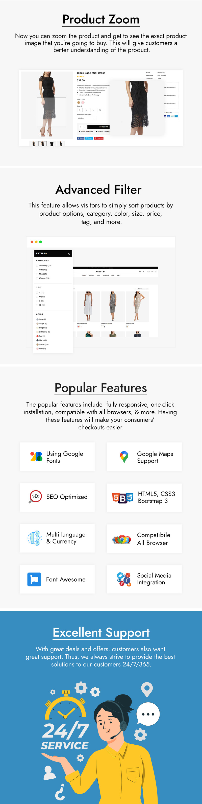 Faencey - Moda ve Giyim Mağazası Prestashop Teması - Features Image 4