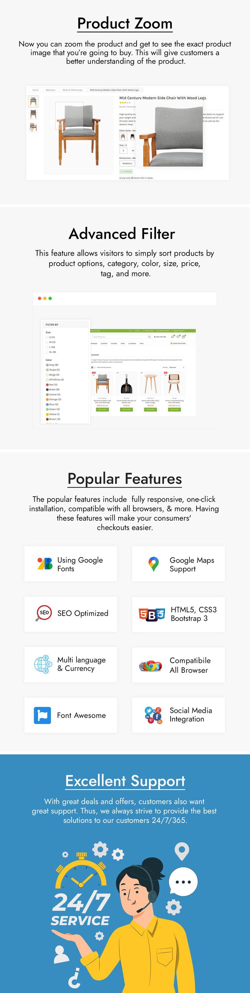 Bewoodie - Mobilya, Dekor ve El Sanatları PrestaShop Teması - Features Image 4