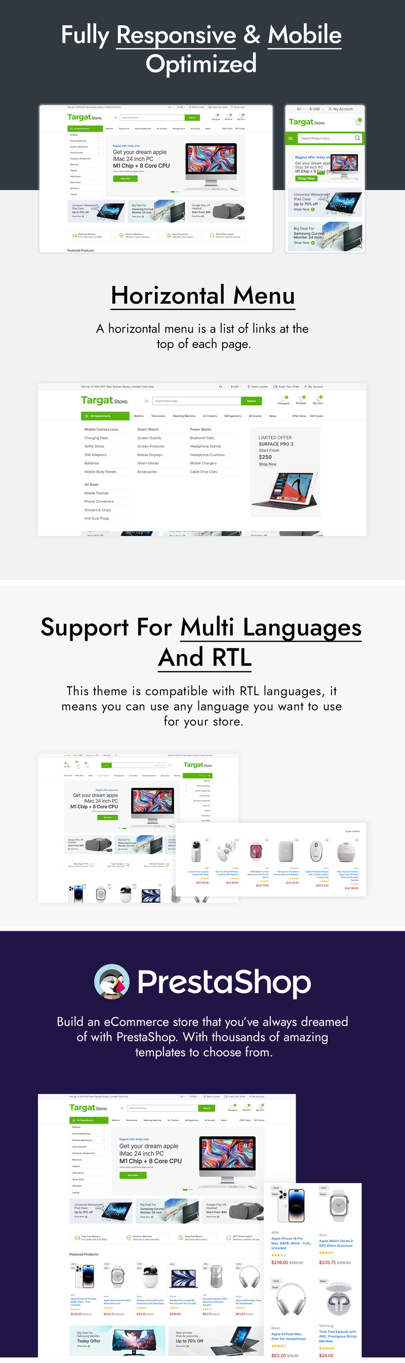 Targat - Elektronica en Mega Shop PrestaShop-thema - Features Image 2