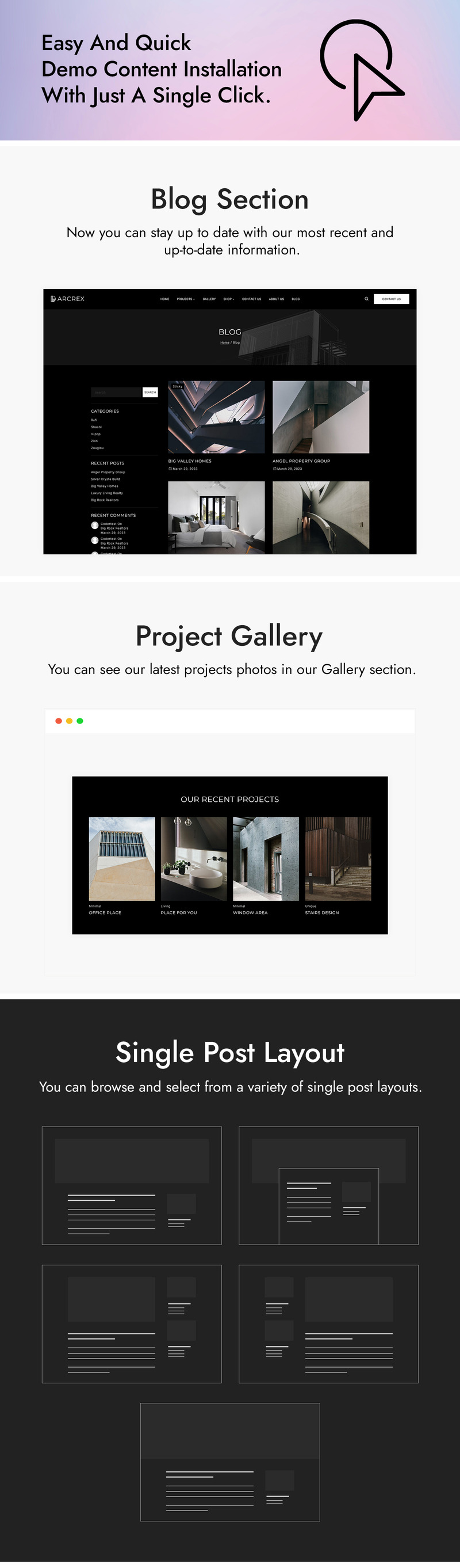 Téma WordPress pro architekturu a interiérový design Arcrex - Features Image 4