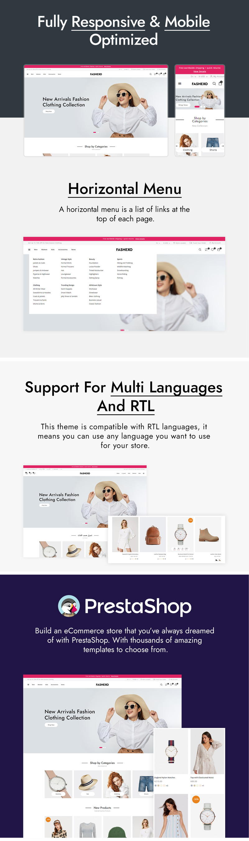 Fashexo - Divat- és ruhaüzlet PrestaShop téma - Features Image 2