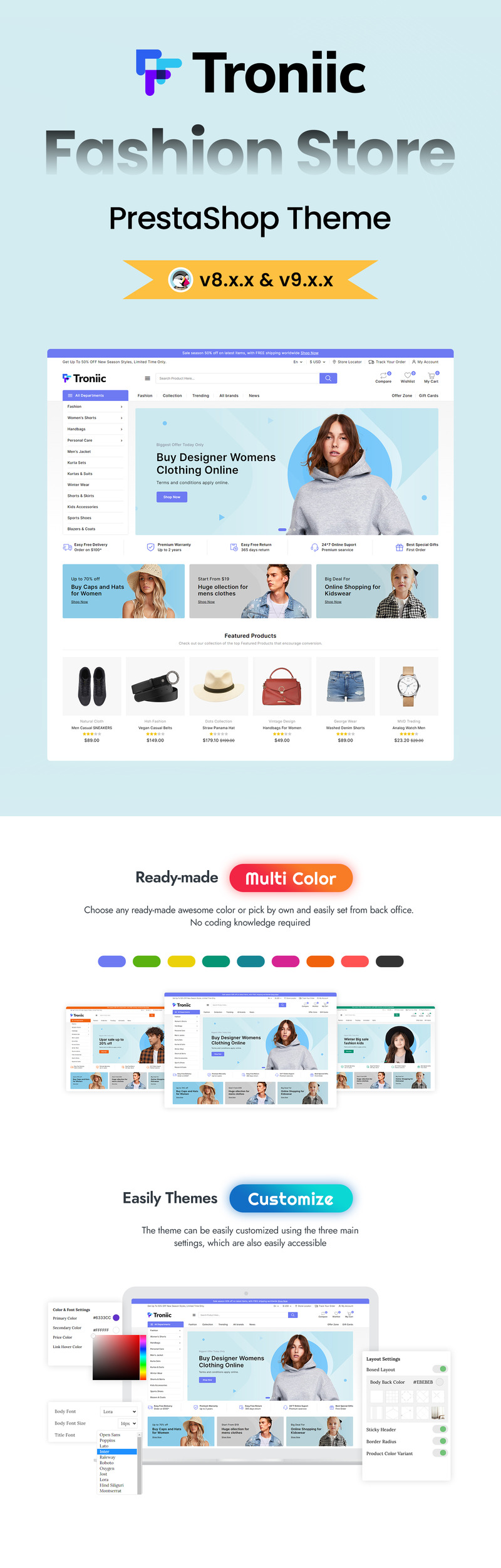 Troniic Fashion and Clothes PrestaShop Theme - Features Image 1