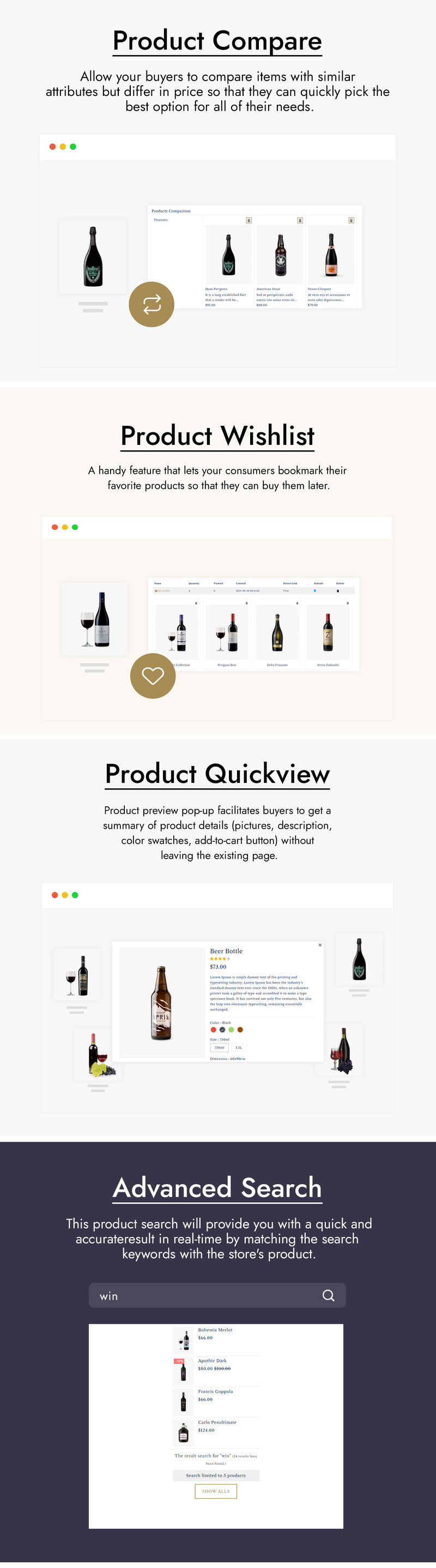 Tramwine Spirituosen- und Weinladen Prestashop Theme - Eigenschaften Bild 3