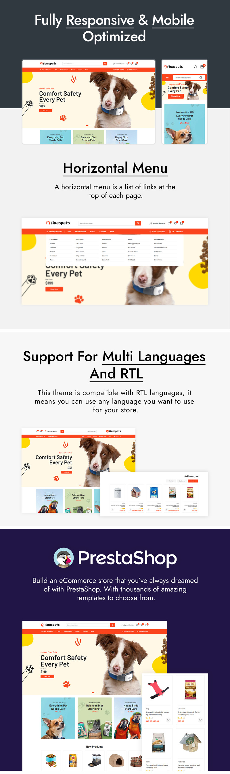Fixespets - Тема оформления PrestaShop для товаров по уходу за животными и зоомагазинов - Features Image 2